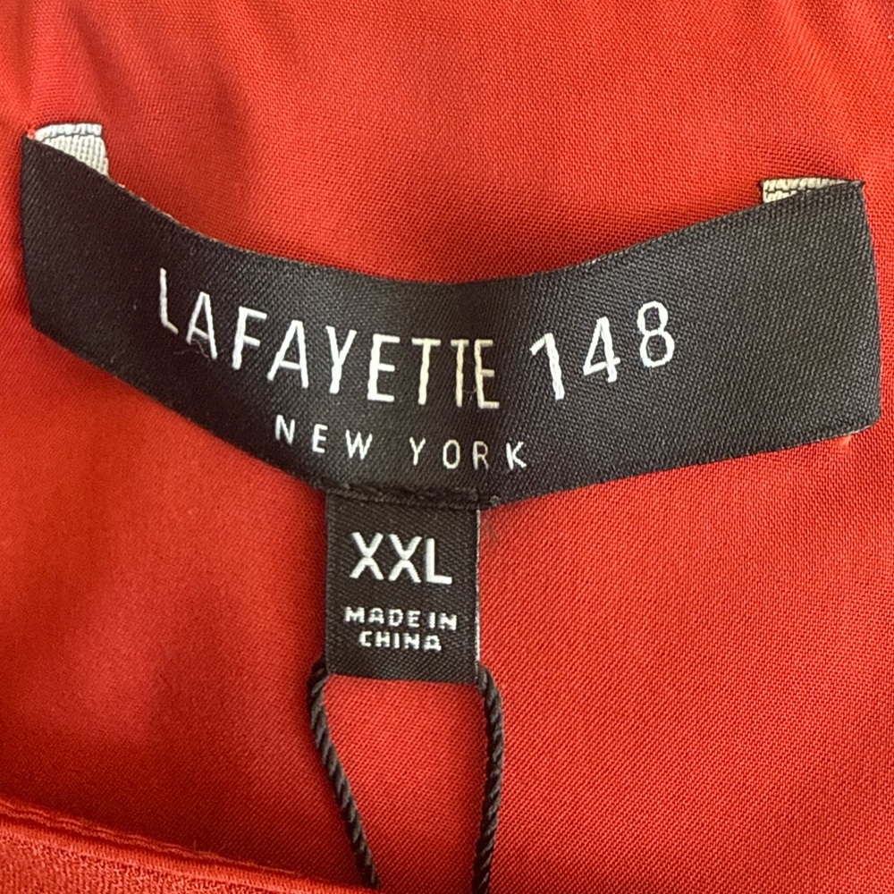 NWT Lafayette 148 NY Chic Flame Red Maxi Dress XXL Sleeveless A-Line Lagenlook - Picture 12 of 14